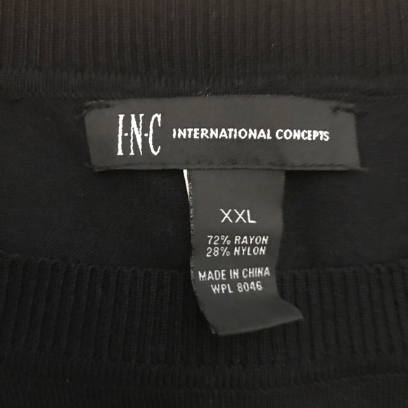 INC Black Pearl Long Sleeve NWT Top XXL - Picture 3 of 4